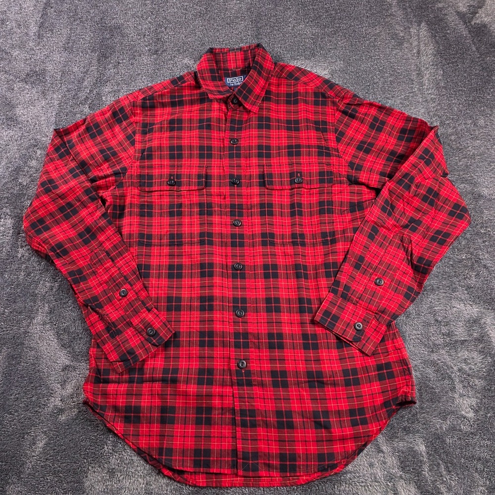 Polo Ralph Lauren Buffalo Plaid Twill Work Shirt Mens Small Classic Fit